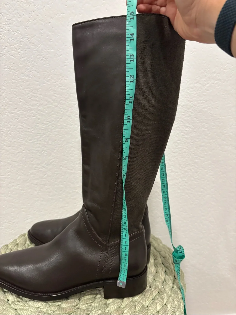 Aquatalia Ricarda Chocolate Brown Leather Tall Riding Boots Size 8
